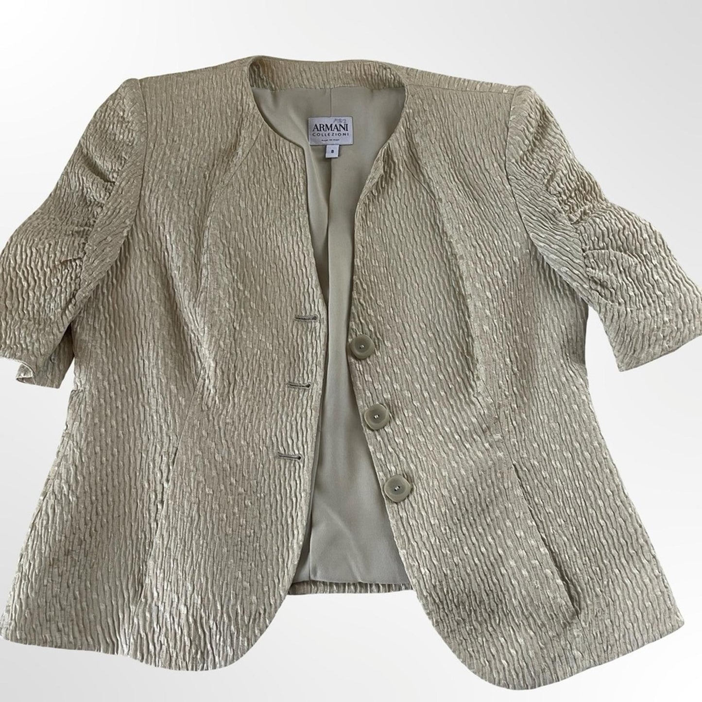 Vintage Armani Collezioni Cream Textured 2pc Suit