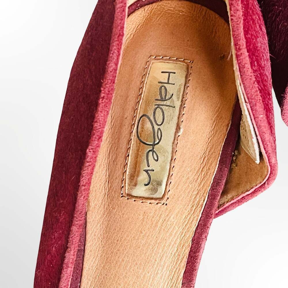 Halogen Burgundy Hair-On Calf Leather Pointed Toe D'Orsay Pumps