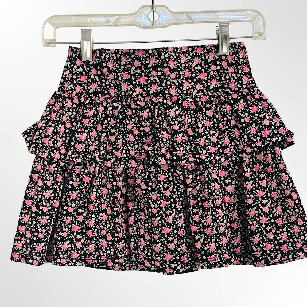 With Jules Women's Floral Print Tiered Mini Skirt