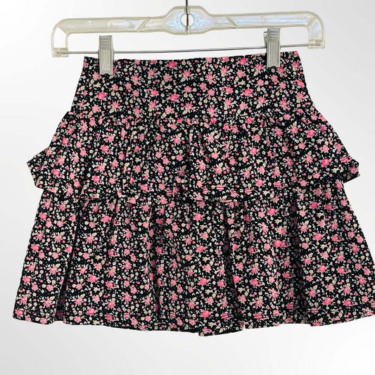 With Jules Women's Floral Print Tiered Mini Skirt