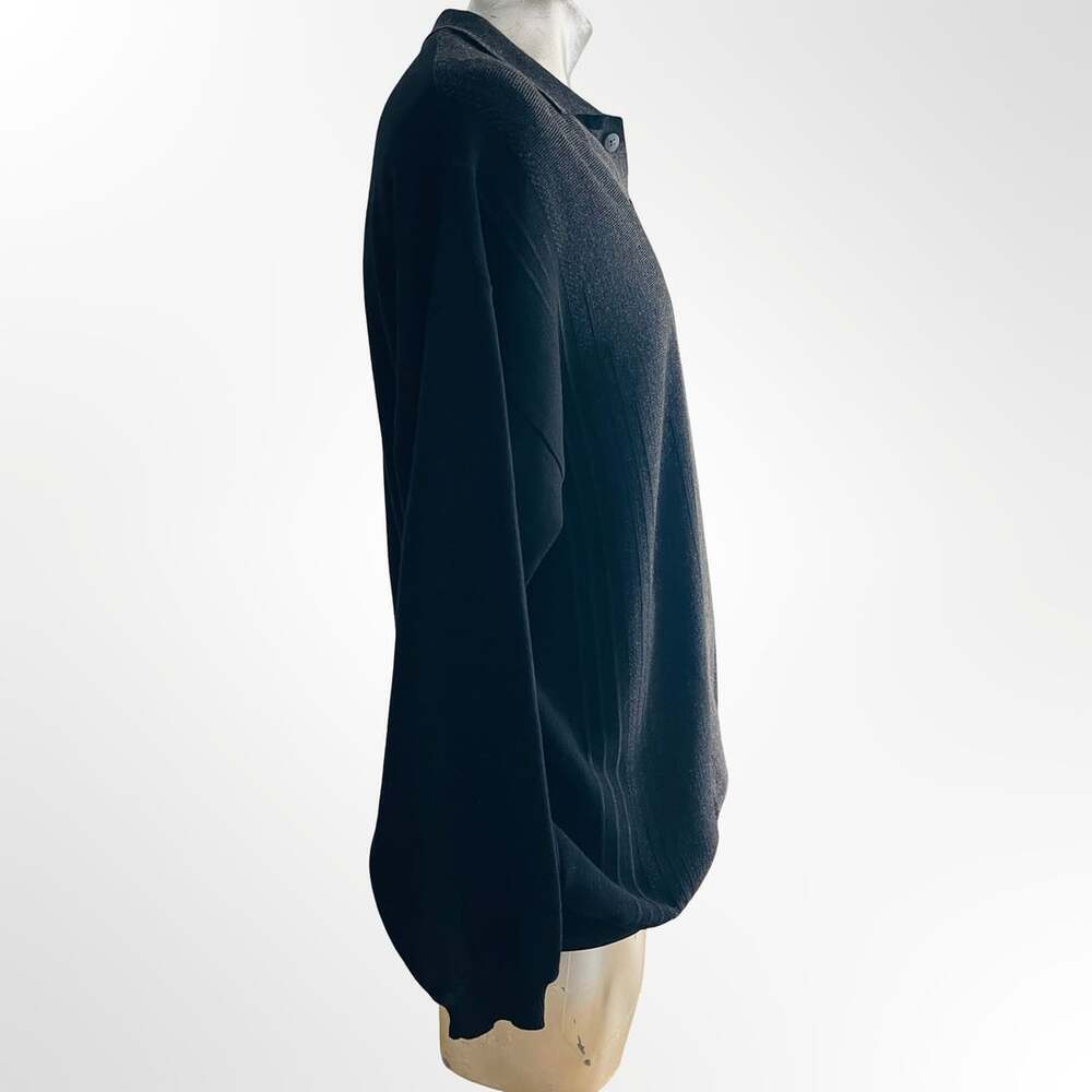 St. Croix Knits Vintage 100% Merino Wool Polo Sweater Black XL