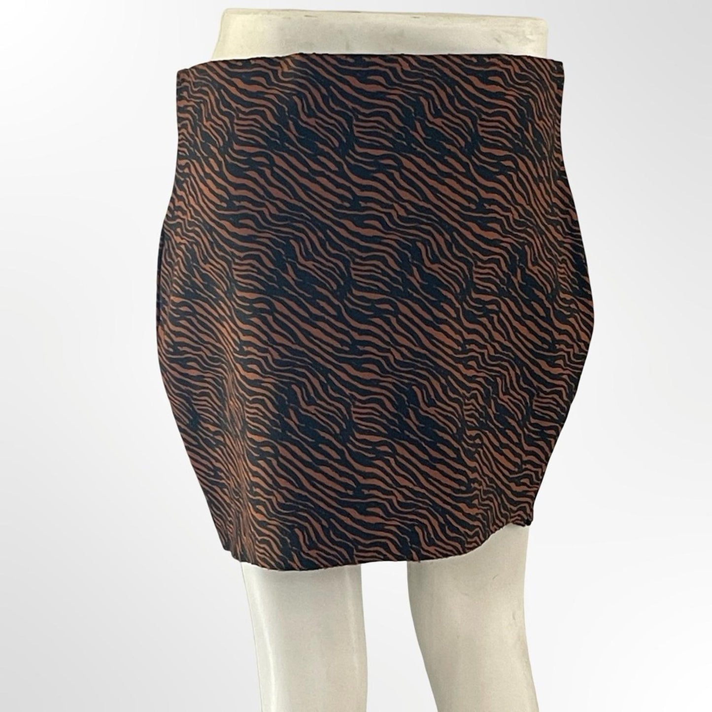Shinestar Brown and Black Zebra Print Skirt in XL