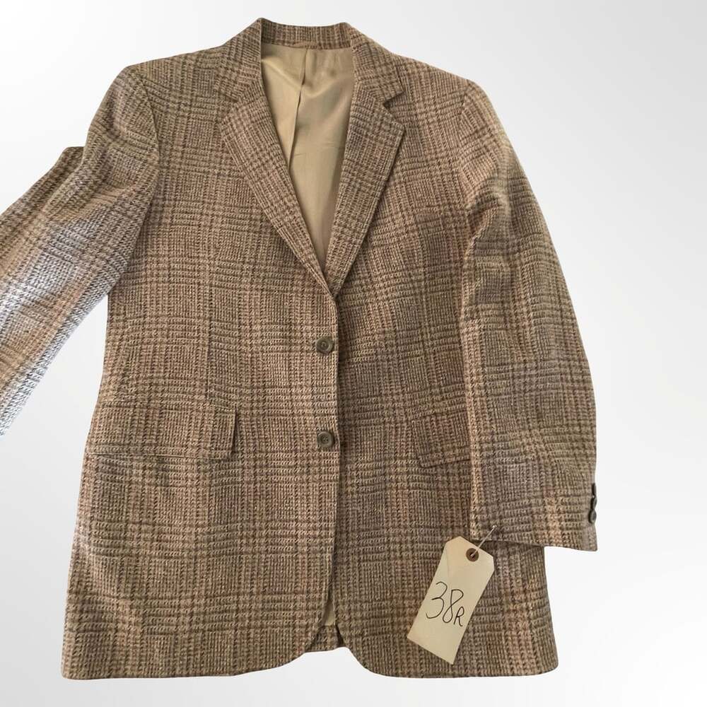 May Co Men's Store Brown Glen Plaid Sport Coat Size 38R