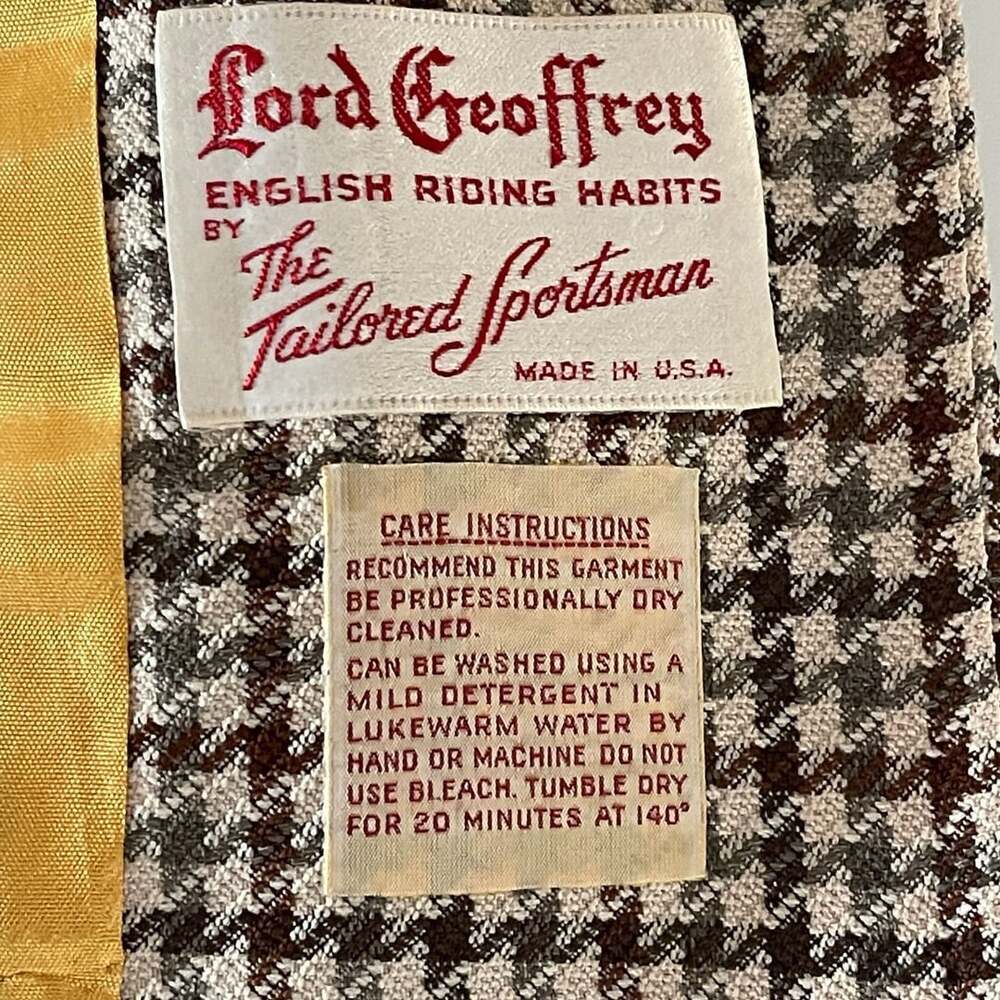 Lord Geoffrey English Riding Habits Brown Houndstooth Fitted Blazer