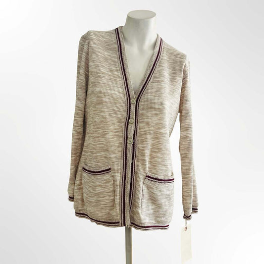 Vintage 1970s Campus Casuals of California Knit V-Neck Cardigan Sweater