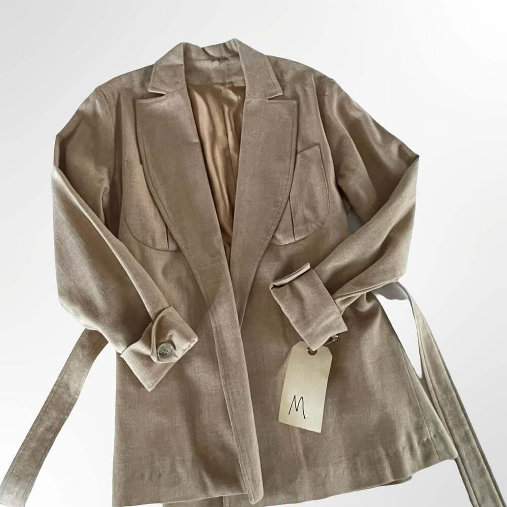 Billy Whiskers Clothing Co. Beige Belted Blazer Jacket