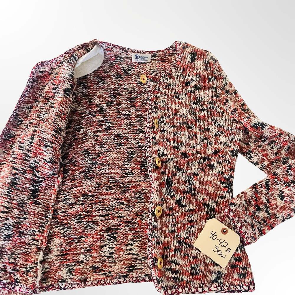 Dunollie Looms Multi-Color Knit Button Cardigan