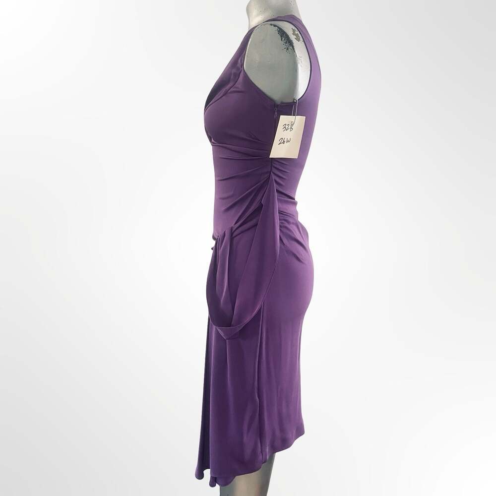 Diane von Furstenberg Sleeveless Ruched Jersey Sheath Dress in Purple