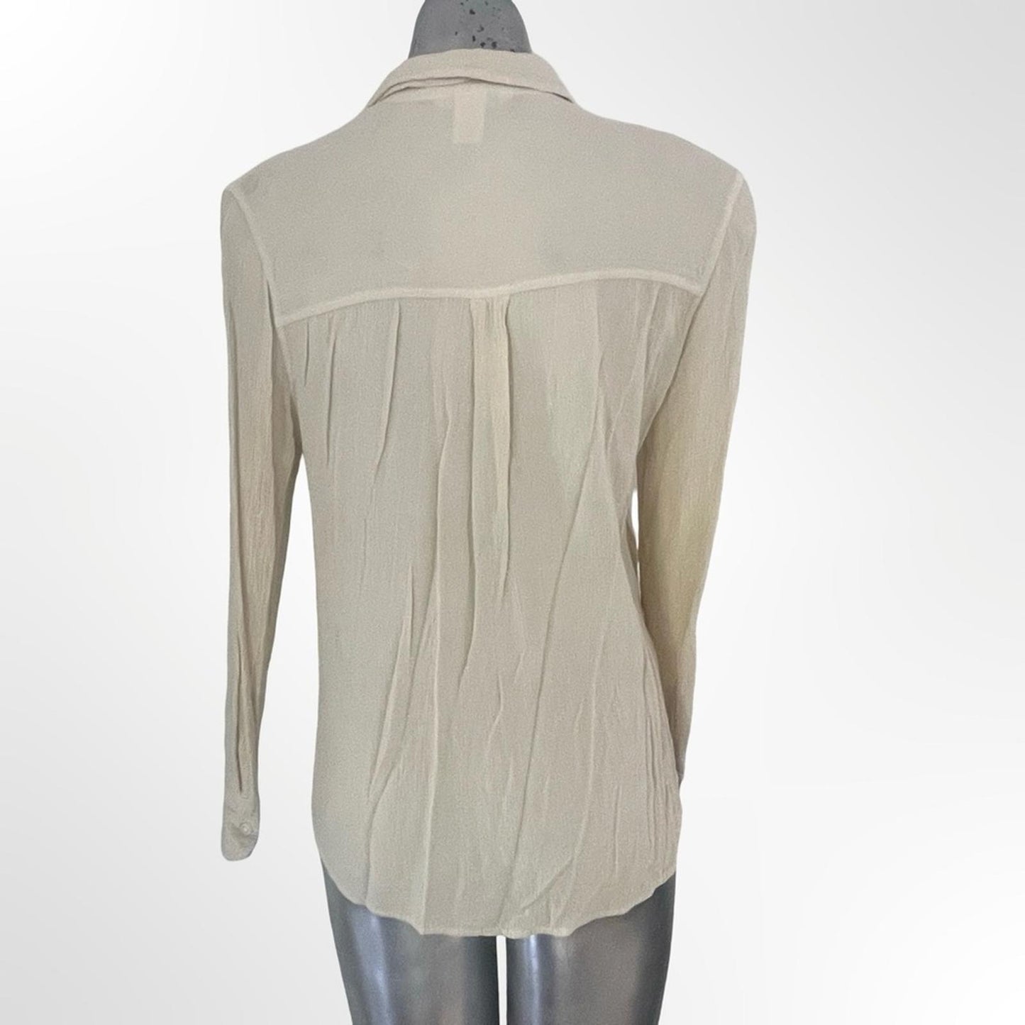 H&M Cream Button-Down Long Sleeve Shirt