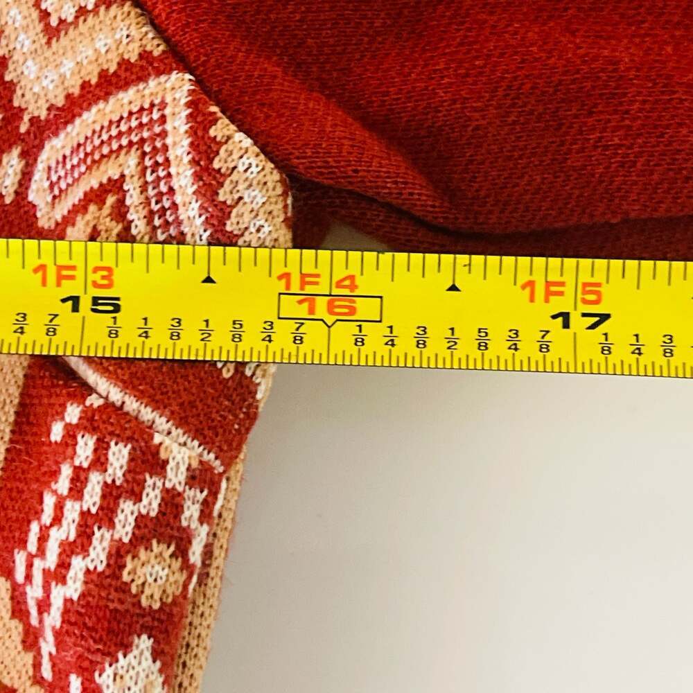 Napapijri Geographic Red Wool Knit Button Up Cardigan Sweater