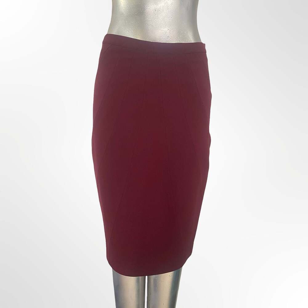 Hobbs Beatrice Merlot Red Knee-Length Pencil Skirt