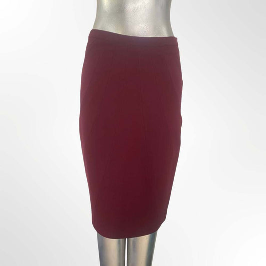 Hobbs Beatrice Merlot Red Knee-Length Pencil Skirt