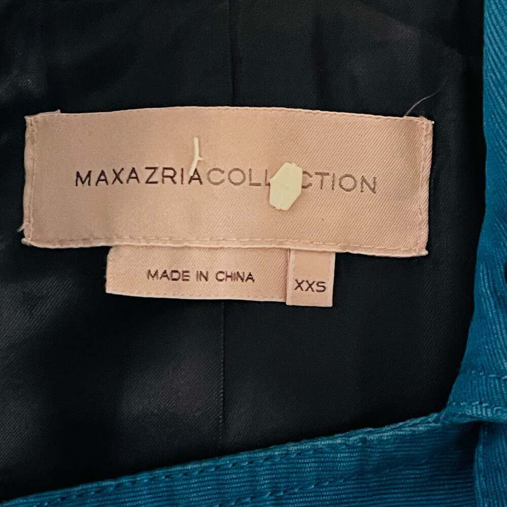 Max Azria Collection Blue Structured Utility Jacket with Zipper Details