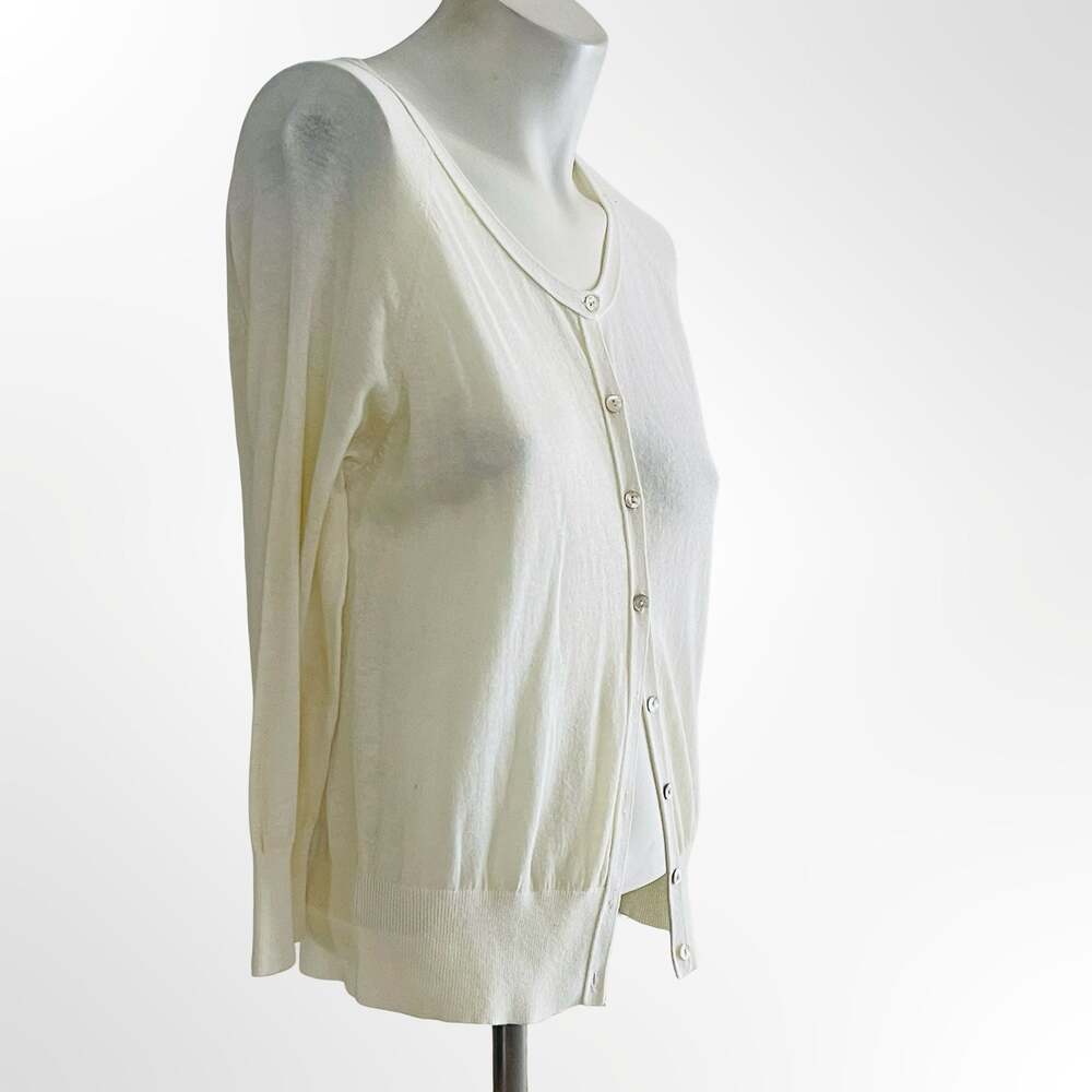 J.Crew Classic Ivory Button-Front Cardigan Sweater