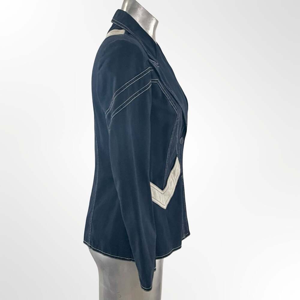 Vintage 1970s Roncelli Chevron Stripe Denim Blazer