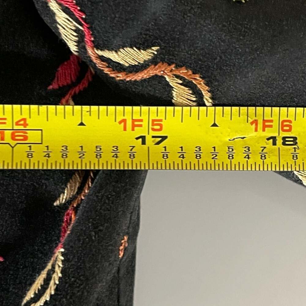 Vintage Black Velvet Floral Embroidered Sequin Blazer Jacket