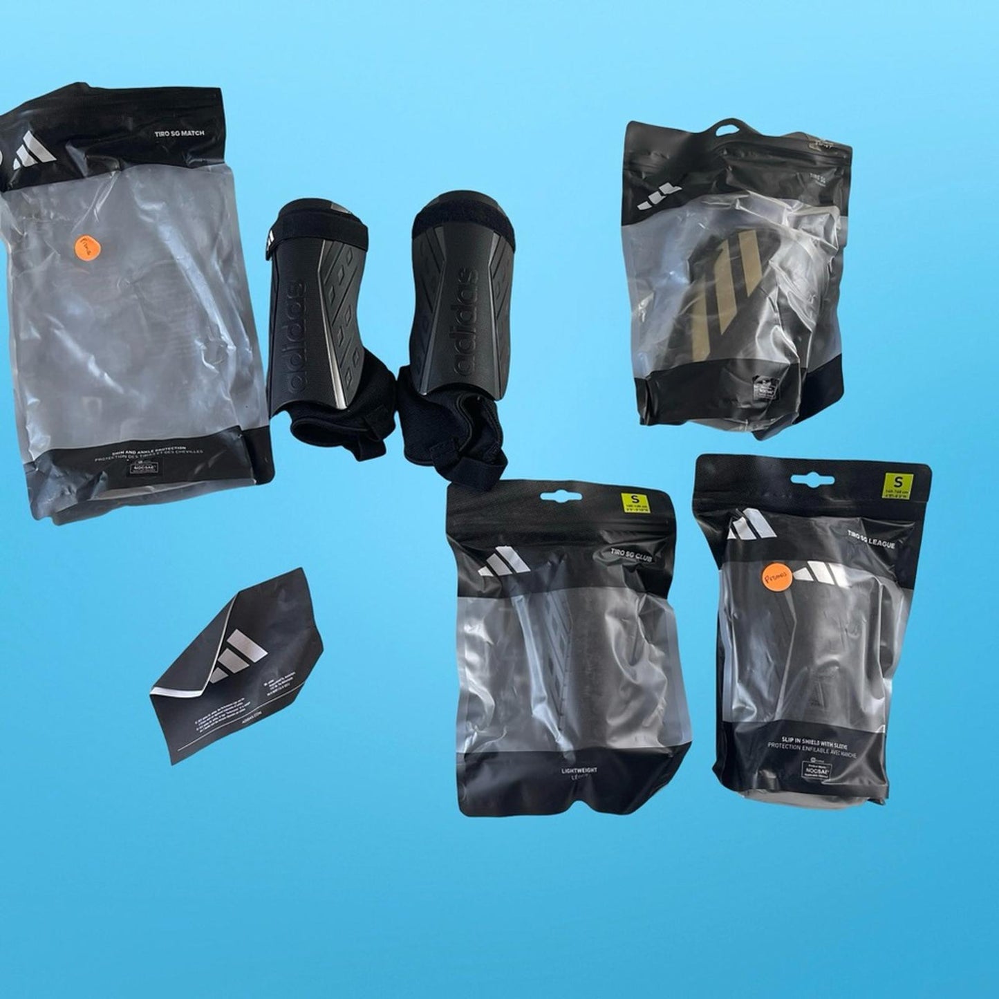 4 Pairs of NWT Adidas Black Shin Guard sets in size S