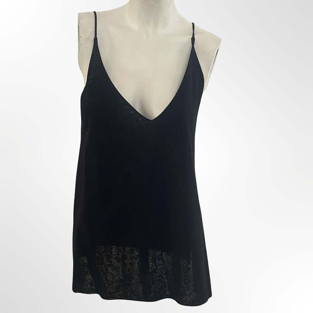 Soyer Black Viscose Blend Lace Trim Hem Camisole Tank Top