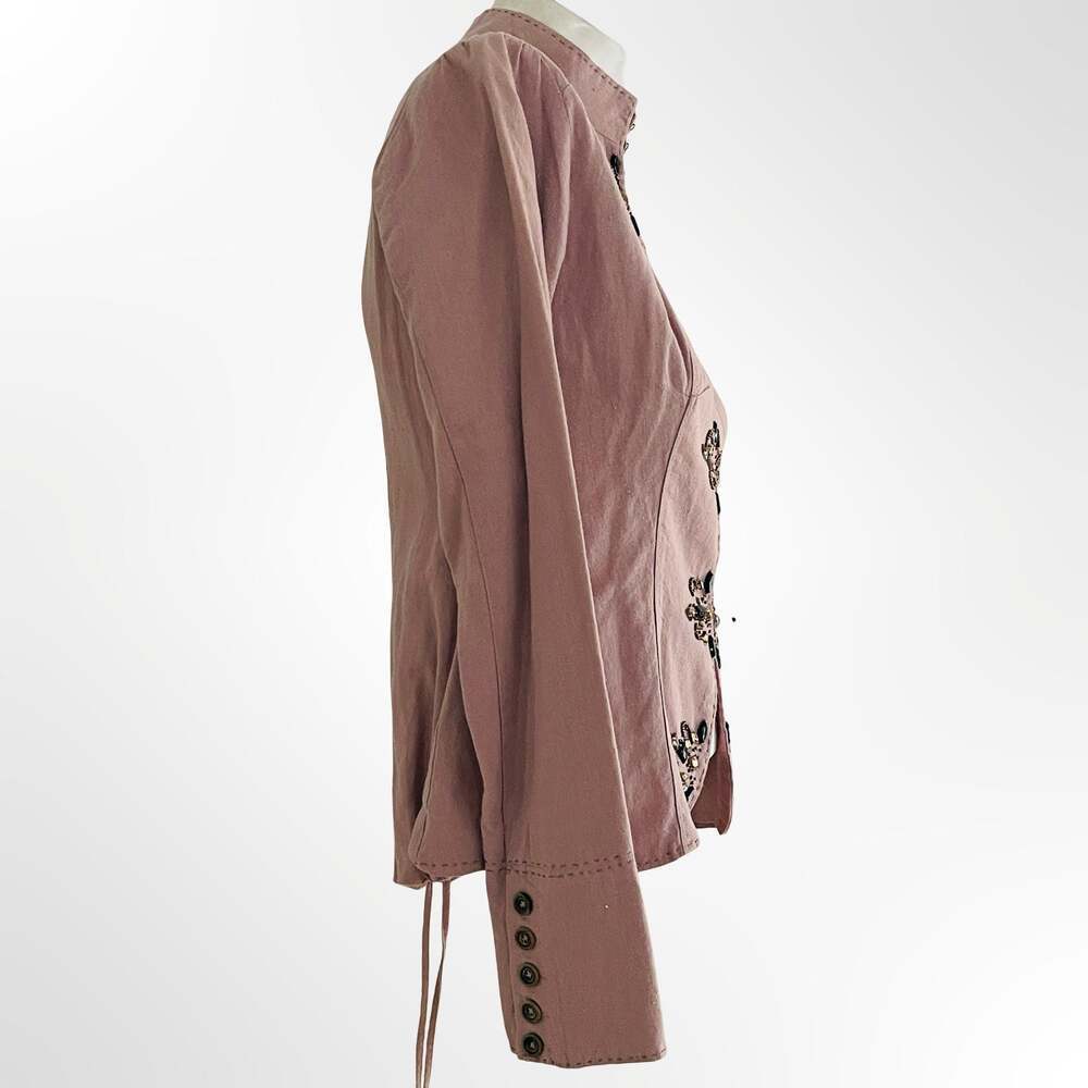 EASEL Army Green Applique Jacket Size 10