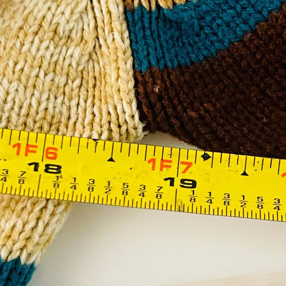 Monarch Knits Vintage Aztec Pattern Open Front Cardigan Sweater