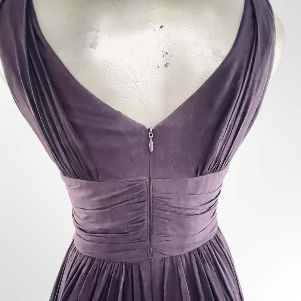 Donna Morgan Julie Long V-Neck Chiffon Bridesmaid Dress