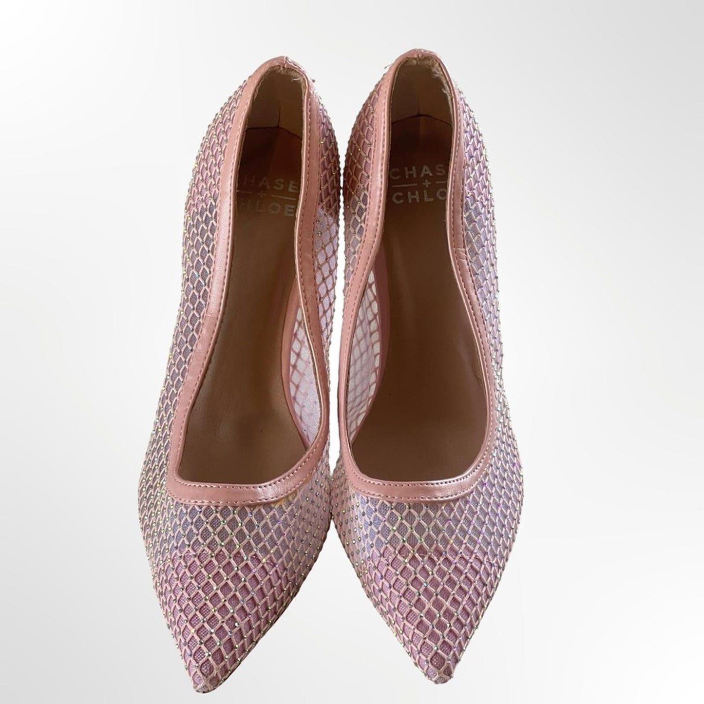 Chase+Chloe Blush Pink Mesh Pointed-Toe Stiletto Pumps - 8.5