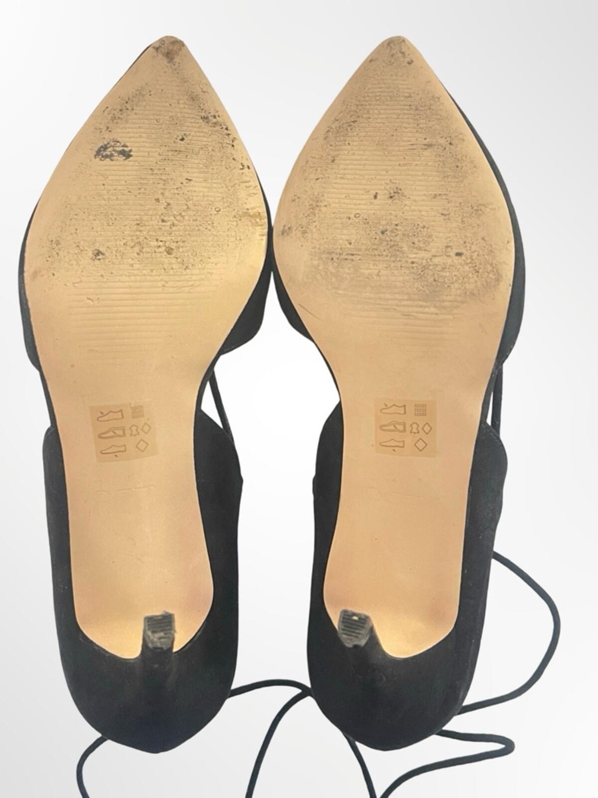 ALDO Black Pointed-Toe Lace-Up Heels in size 8