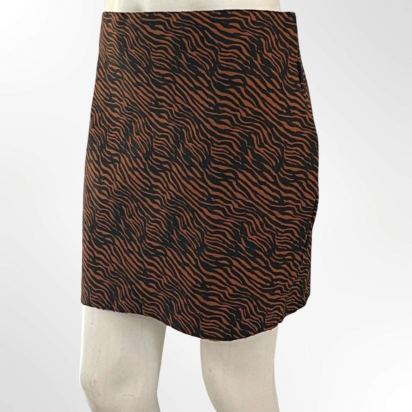 Shinestar Brown and Black Zebra Print Skirt in XL