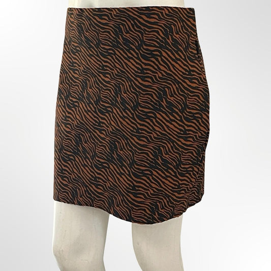 Shinestar Brown and Black Zebra Print Skirt in XL