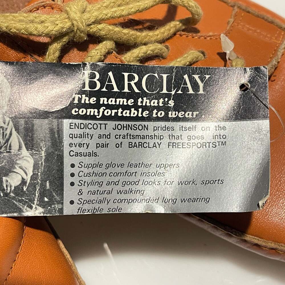 Vintage NWT Barclay Freesports Brown Leather Moc Toe Oxford