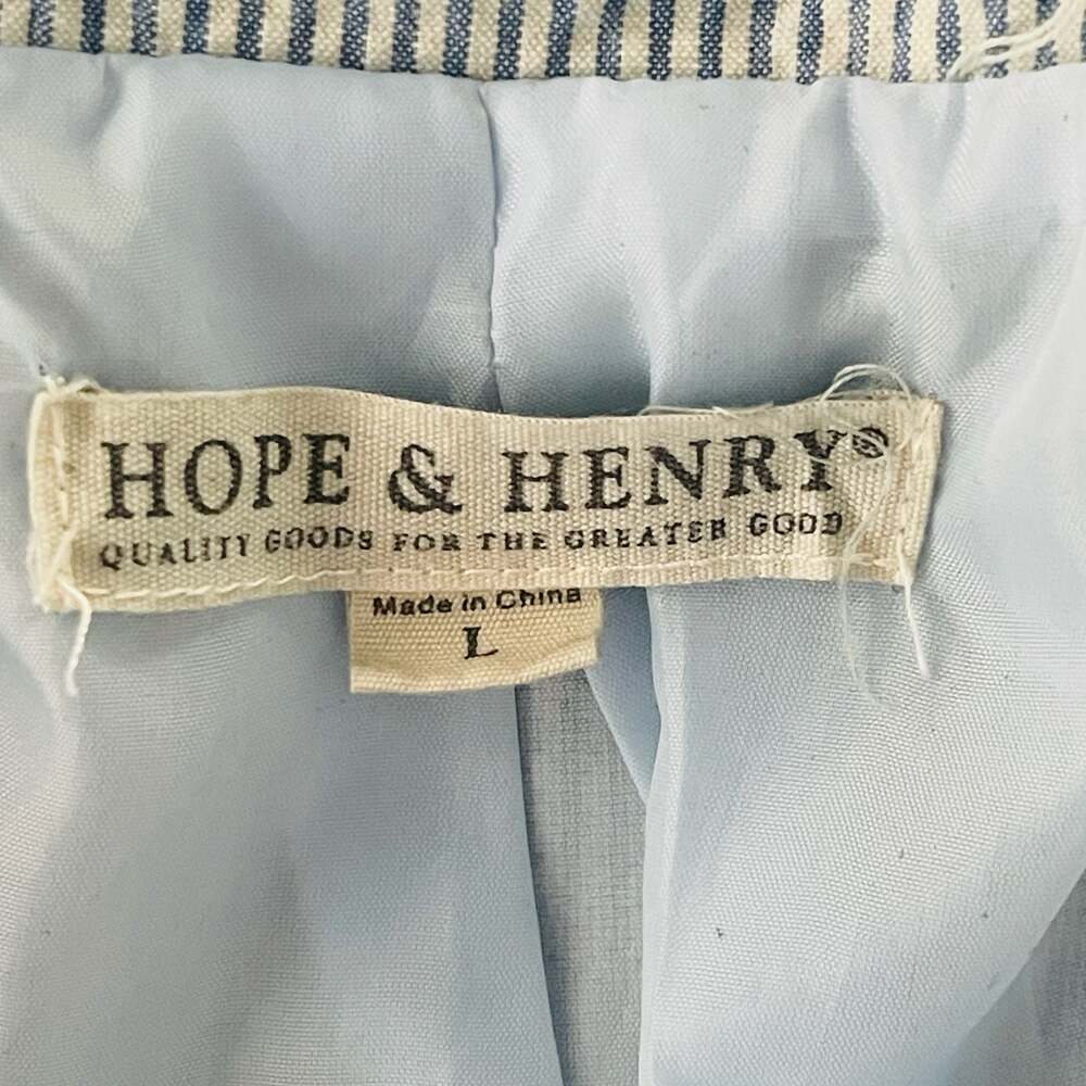 Hope & Henry Boys Blue and White Striped Seersucker Blazer and Pant Set