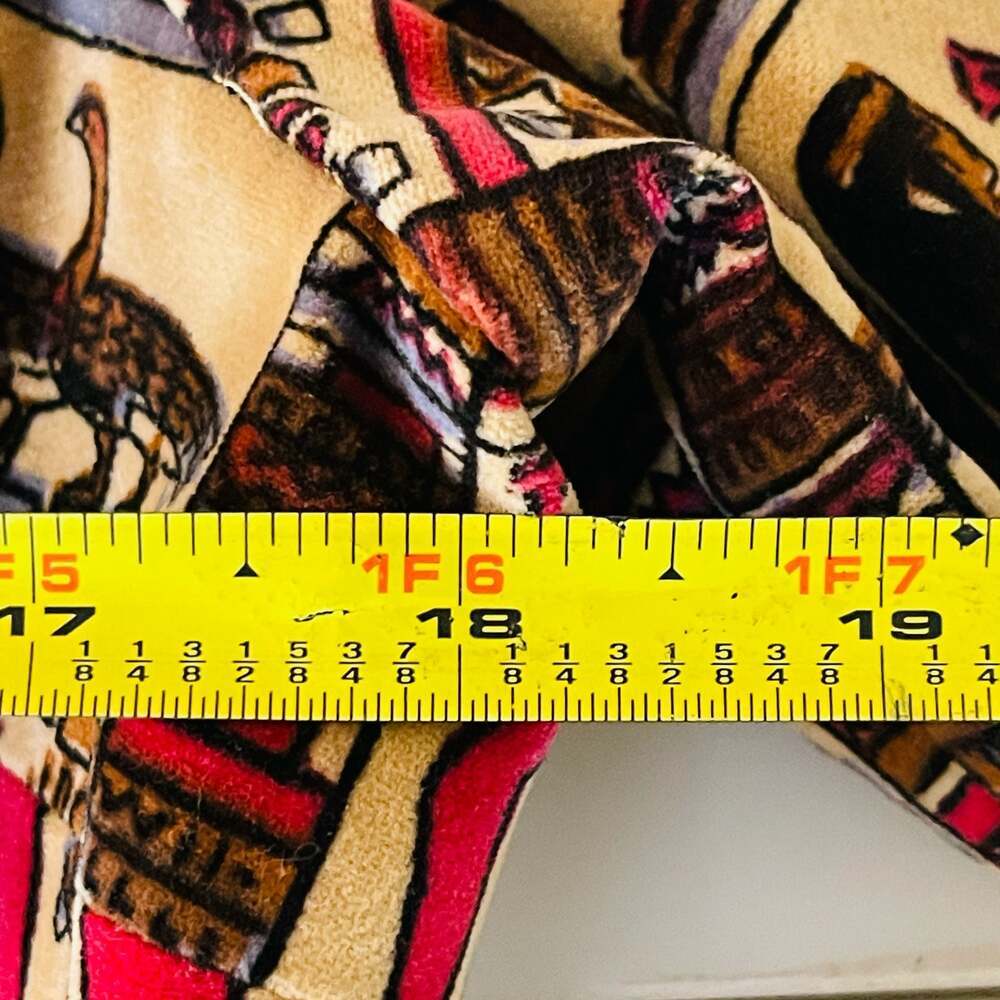 Vintage Egyptian Hieroglyphic Print Jacquard Blazer Jacket with Ruffle Hem