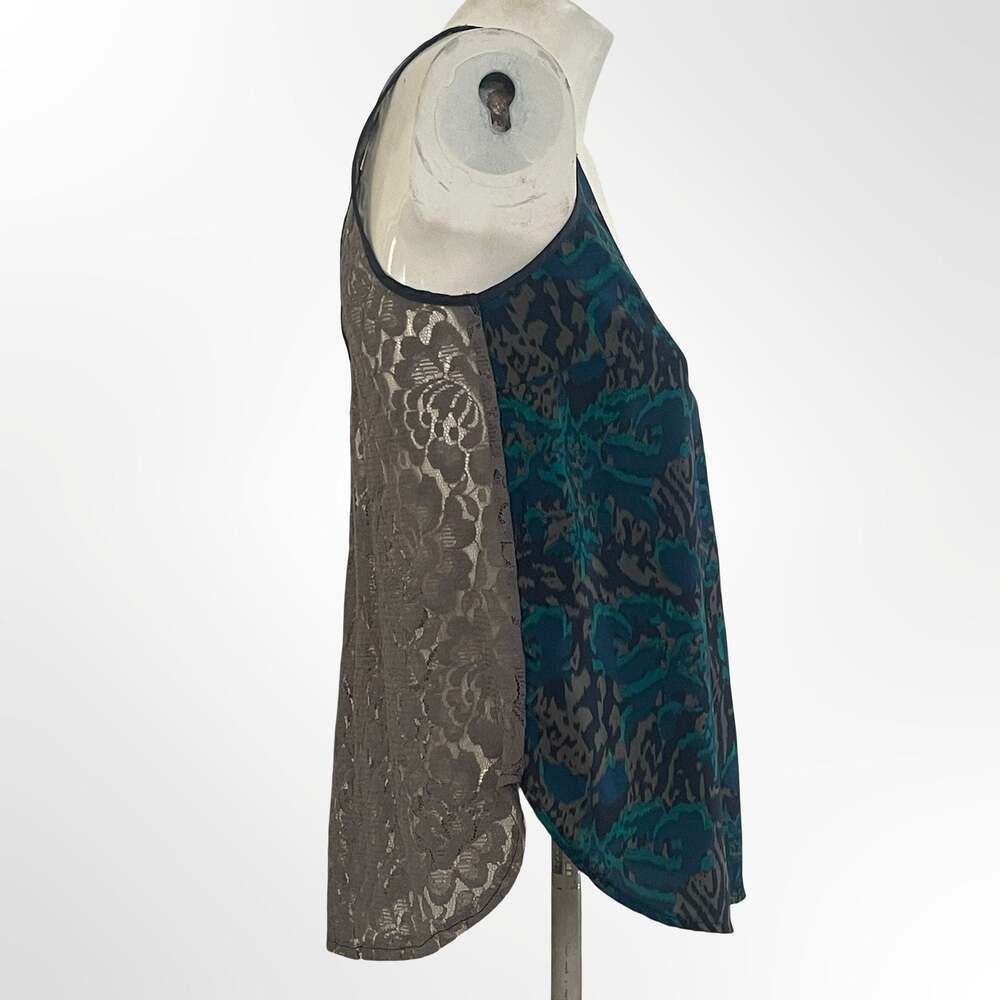 Love Squared Floral Print Lace Back Strappy Tank Top