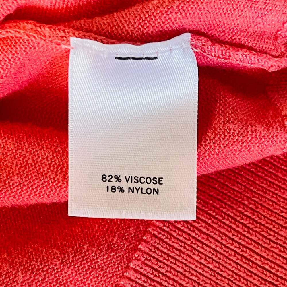 Halogen Coral Pink Crewneck Button Up Viscose Nylon Cardigan Sweater
