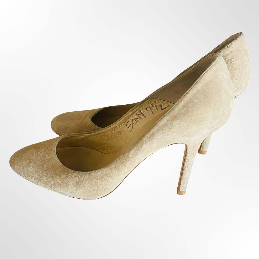 Charles David Beige Suede Pointed Toe Stiletto Pumps