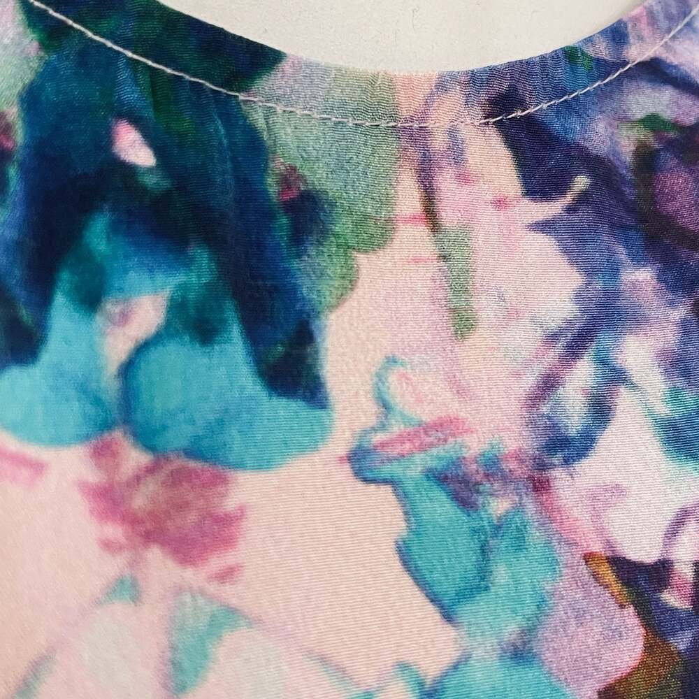 Parker Asher Silk Floral Cutout Back Tank Top