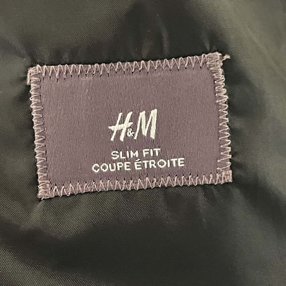 H&M Slim Fit Solid Black Suit Jacket Blazer
