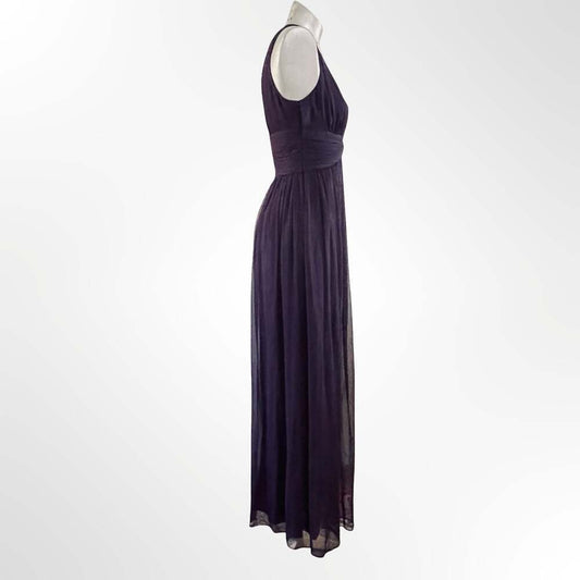 Donna Morgan Julie Long V-Neck Chiffon Bridesmaid Dress