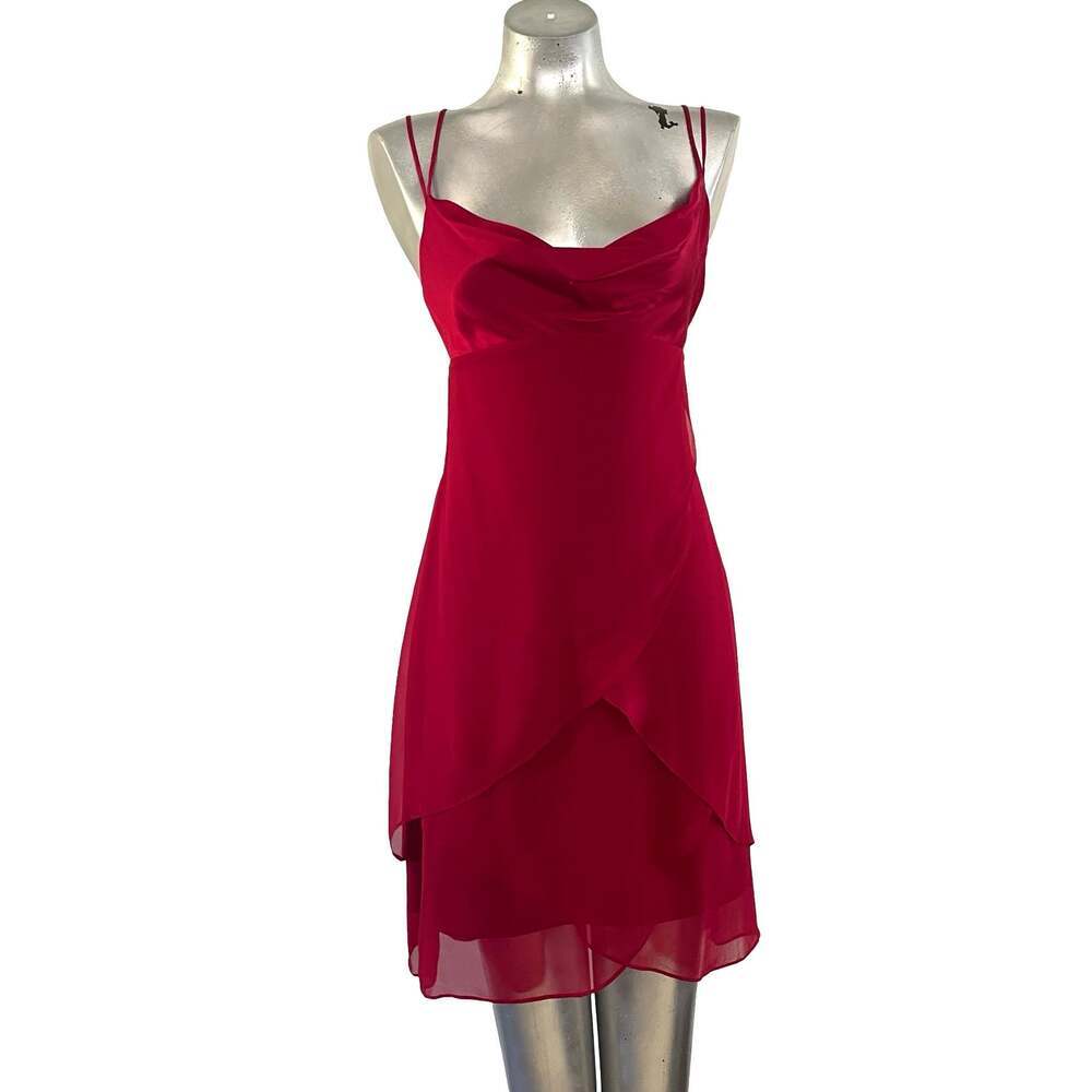 Vintage 1990's Chiffon Tiered Layers Handkerchief Empire Party Prom Dress Small