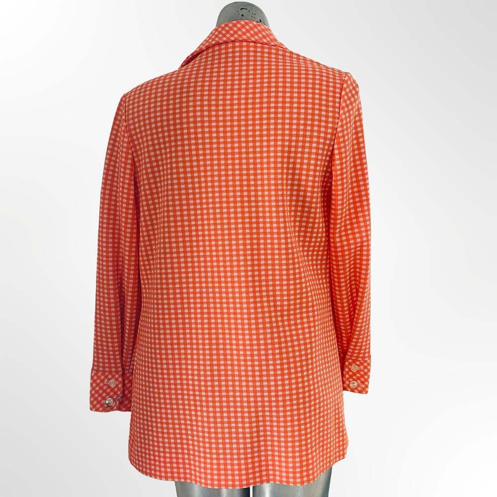 Vintage 1970s Joseph Magnin Orange and White Gingham Jacket
