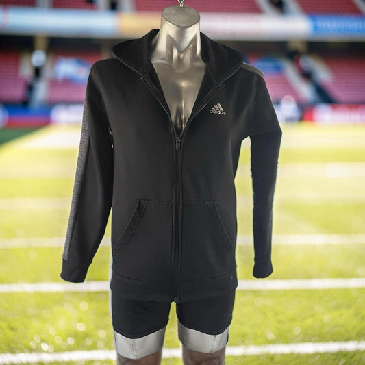 Adidas Men's Black Zip-Up Hoodie S-M