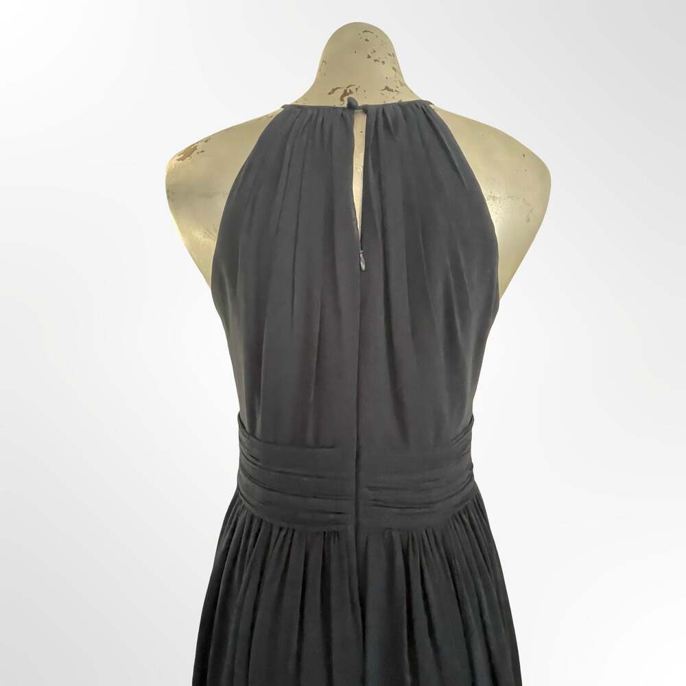 Bill Levkoff Navy Blue Chiffon Halter Bridesmaid Dress Size 8