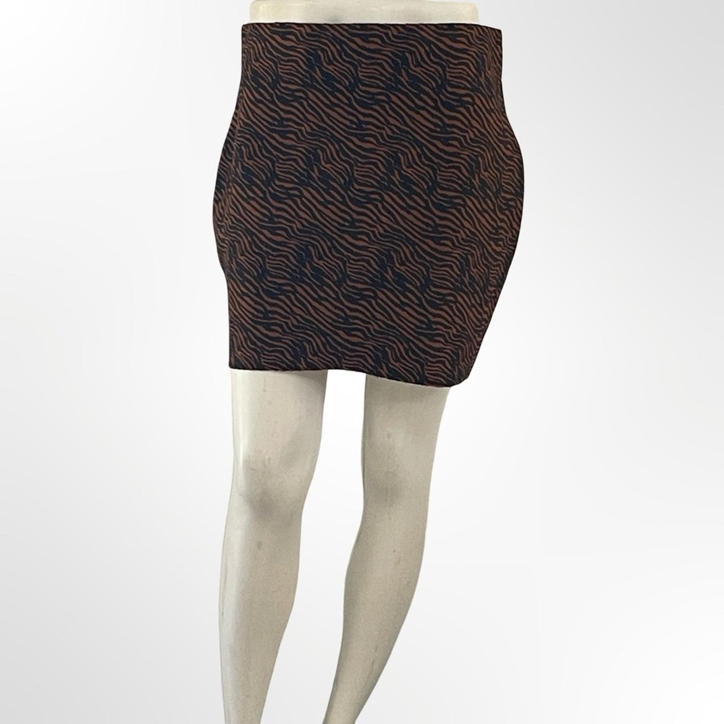 Shinestar Brown and Black Zebra Print Skirt in XL