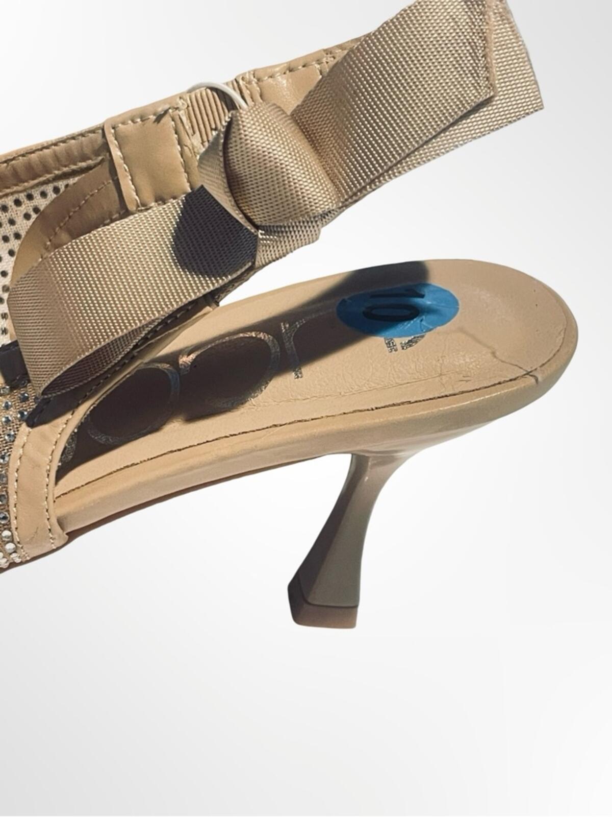 Sugar Dubai2 Beige Embellished Pointed-Toe Slingback Flats in size 10 NWT