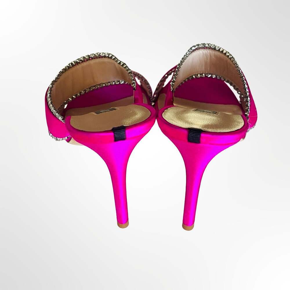 SJP by Sarah Jessica Parker Blossom Rhinestone-Embellished Satin Slide Heels