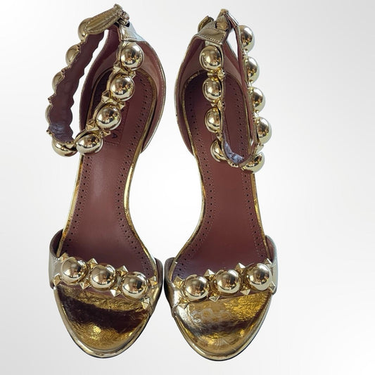 ALAIA La Bombe Elegant Gold Women's Heels NWOT size 6.5