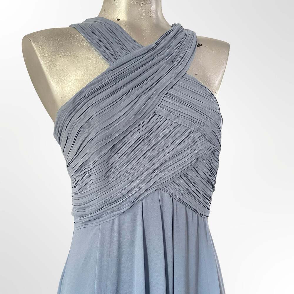 Bill Levkoff Pleated Bodice Sleeveless Formal Bridesmaid Dress, Dusty Blue
