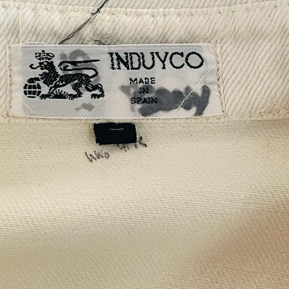 Vintage Induyco Cream Denim Jacket with Contrast Stitching