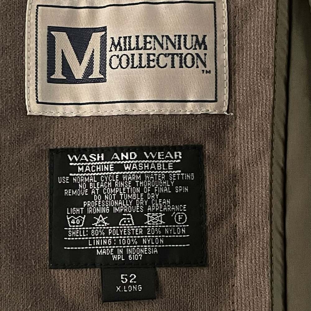 Millennium Collection Men's Olive Trench Coat Size 52 X.Long