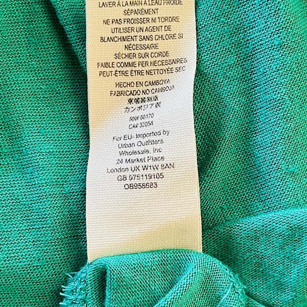 Free People Right on Time Green Sleeveless Tiered Tunic Tank Top Size L